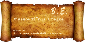 Brassoványi Etelka névjegykártya